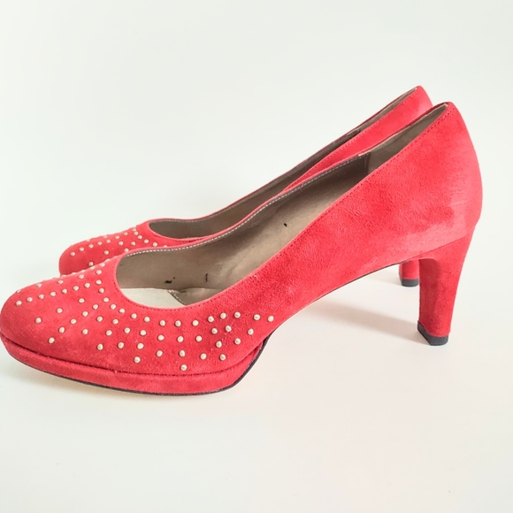 Vaneli Women's Burnt Orange Genuine Suede Leather Platform Stacked Heel Size 9 N - Picture 3 of 10